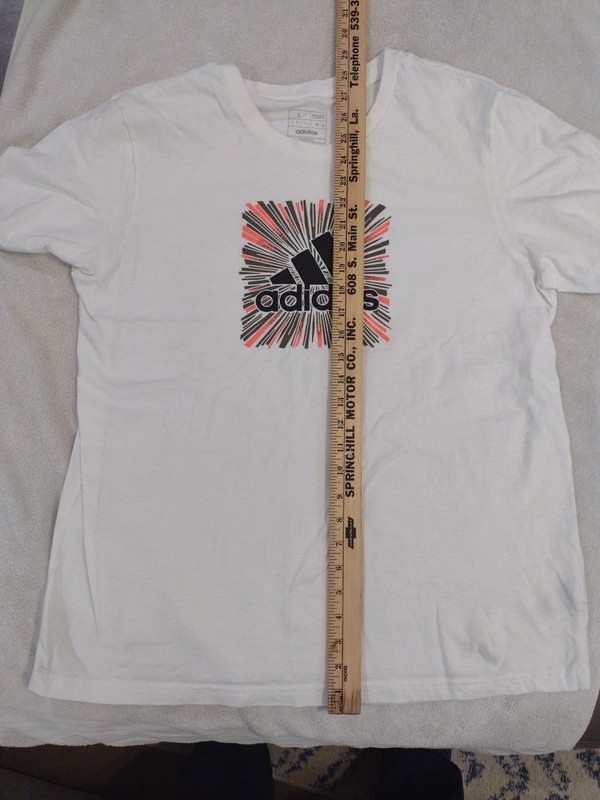 Adidas Regular Fit Large White Graphics T Shirt Short Sleeve Top Pre Owned gallery