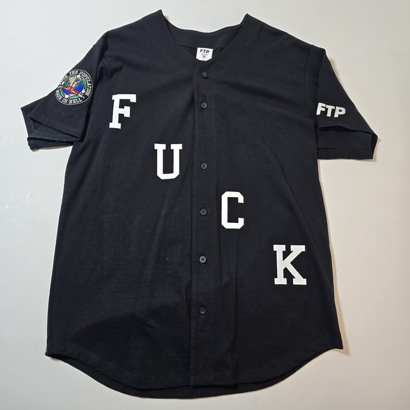 FTP FuckThePopulation Made In Hell Baseball Jersey Black Size: L gallery