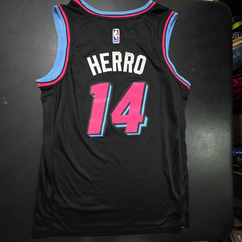 Nike Miami Heat Vice Jersey Size 50 Tyler Herro #14 Swingman Black Pink Blue NBA