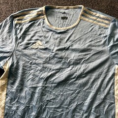 Adidas Jersey Mens Size M Light Blue Climalite Short Sleeve Athletic Soccer 18