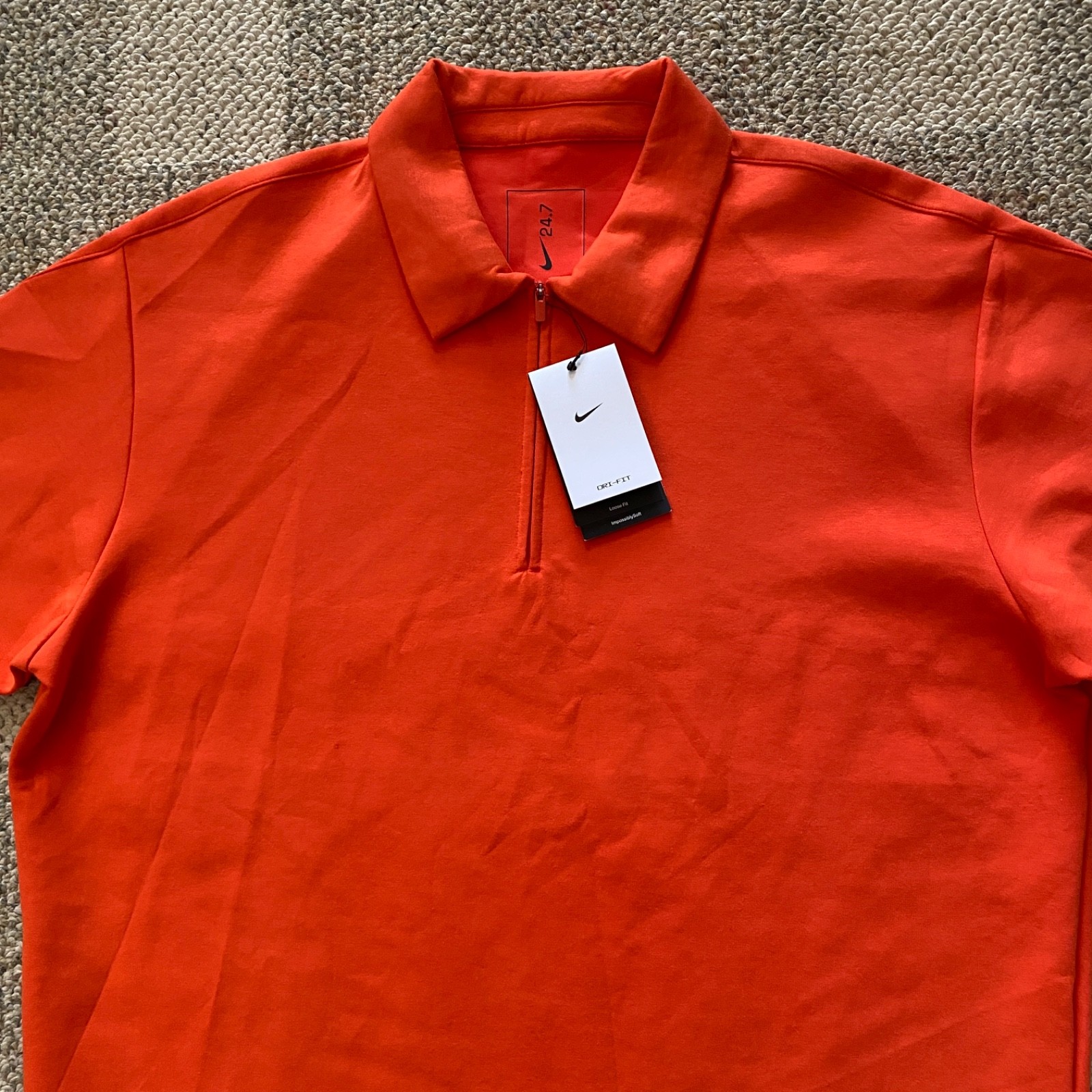 Nike 24.7 Polo Shirt Top Impossibly Soft 1/4-Zip Short Sleeve IF2908-633 Men's M gallery