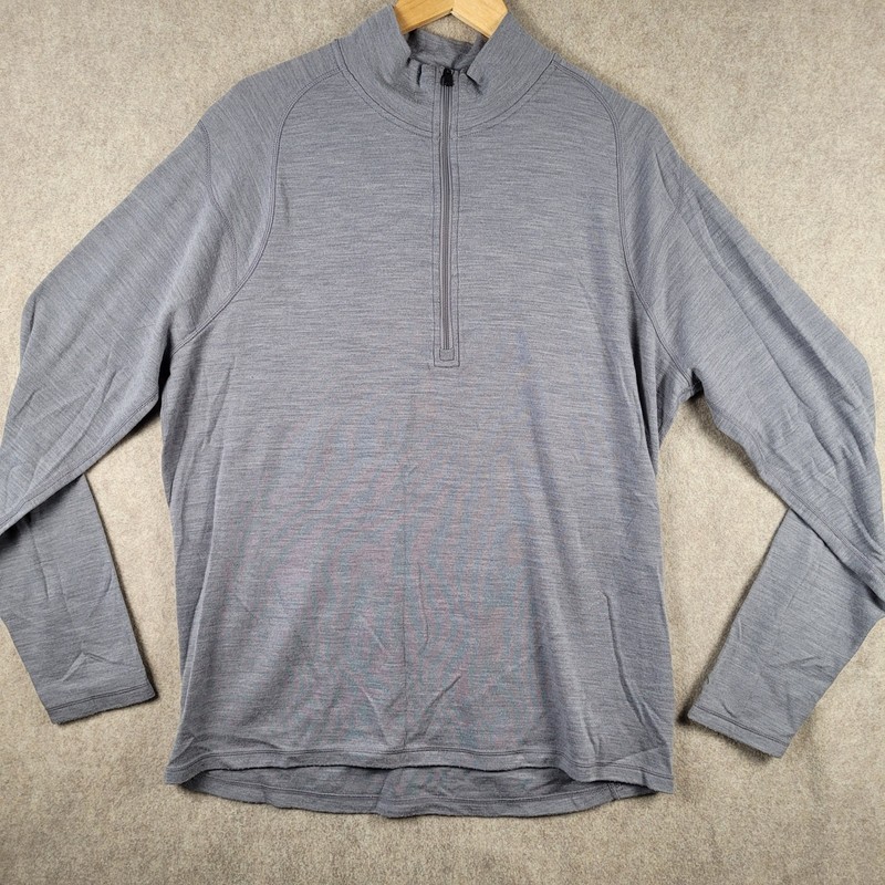 SmartWool 1/2 Zip Pullover Mens 2XL Gray Layering Hiking Outdoor Casual gallery
