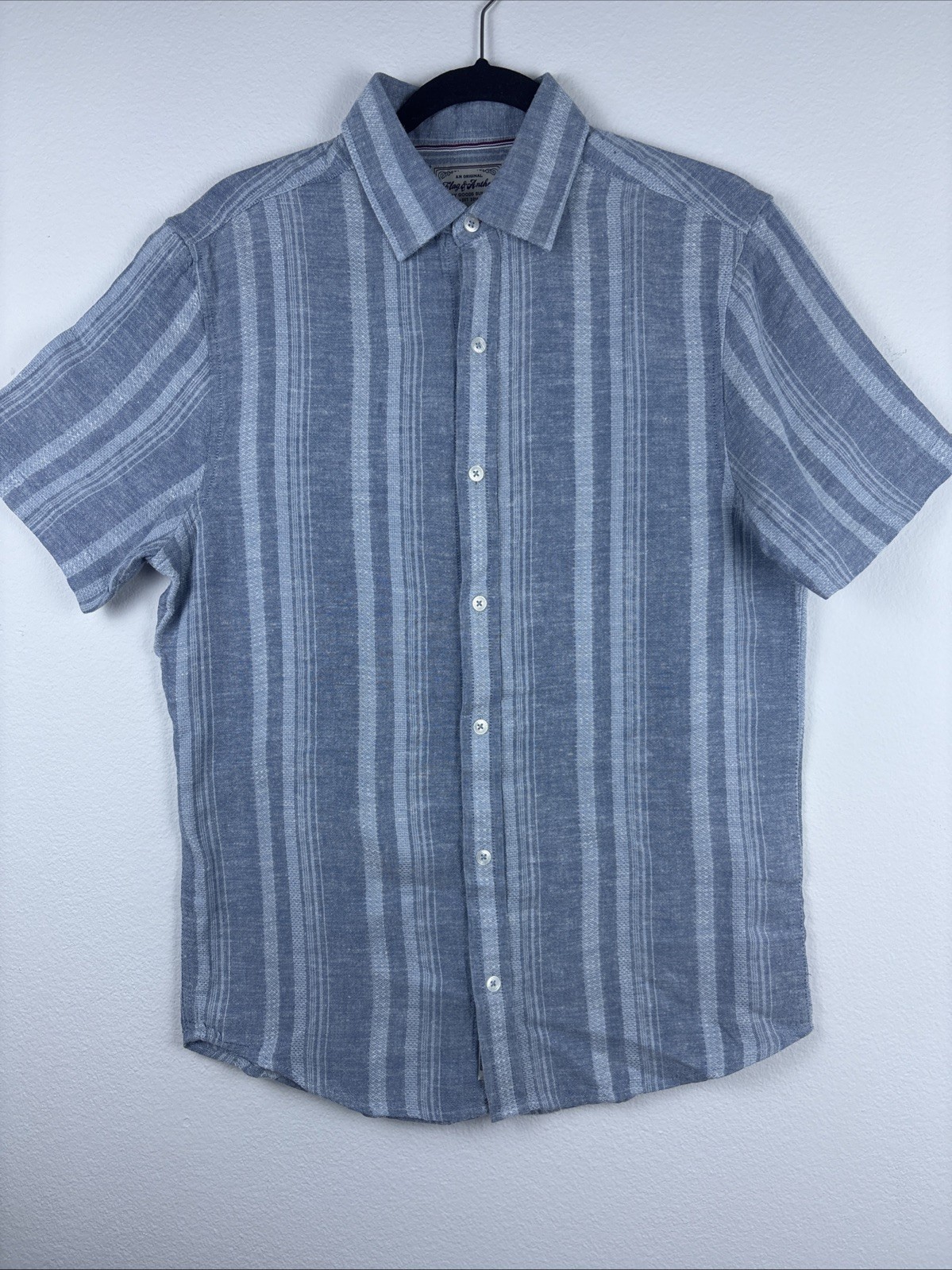 Flag & Anthem Short Sleeve Mens Blue With Line Size S gallery