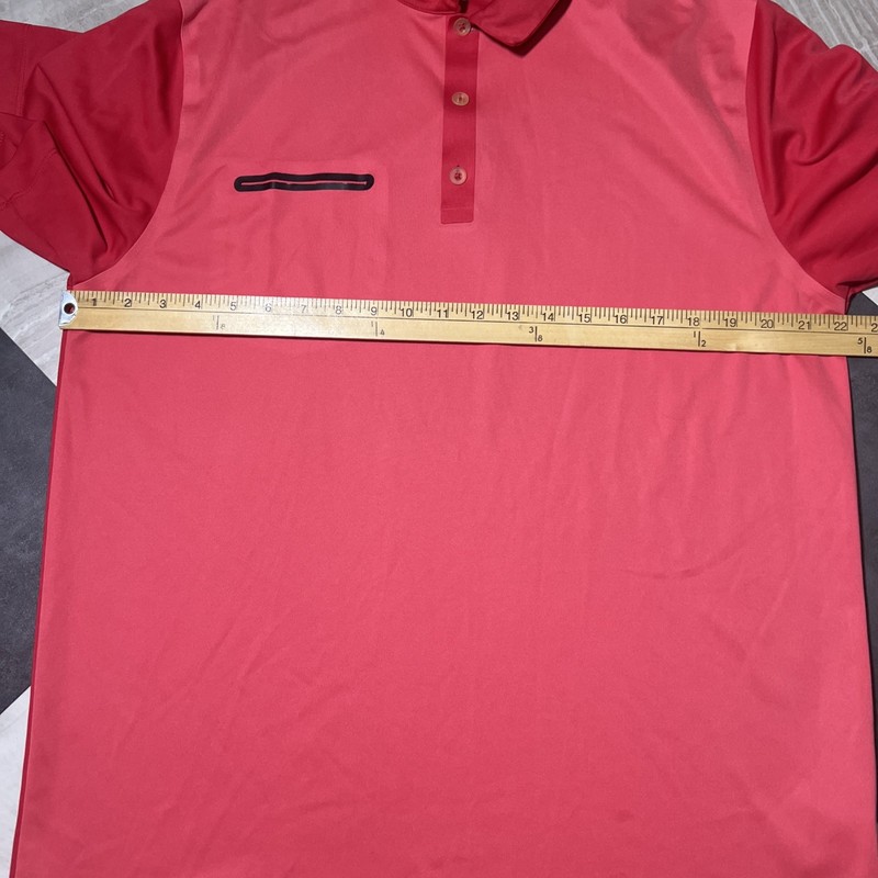 Nike Tour Performance Innovation Color Golf Polo Shirt Salmon Pink Golfing Large gallery