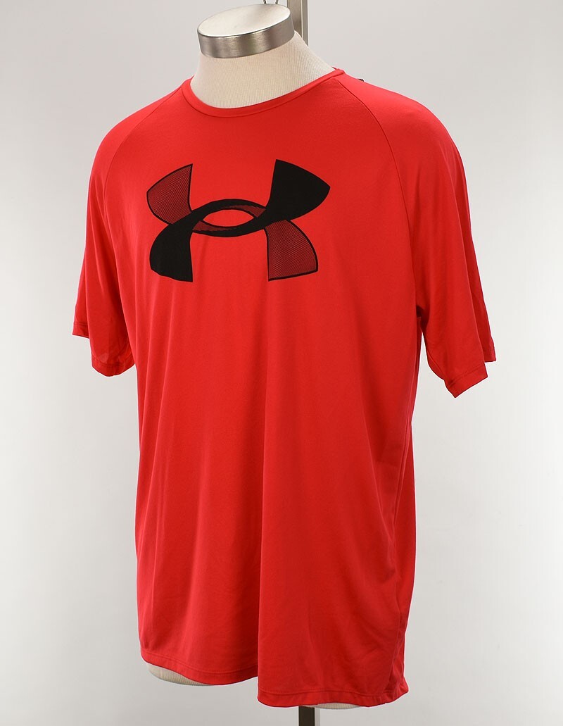 UNDER ARMOUR Mens Red BIG LOGO Tech Short Sleeve T Shirt SMALL NWT gallery