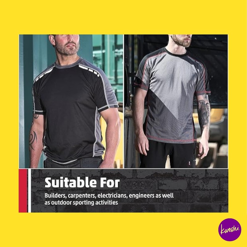 TUFFSTUFF Men's Elite T-Shirt, Crew Neck Workwear, Grey, UK XL | EU 56 | US XL gallery