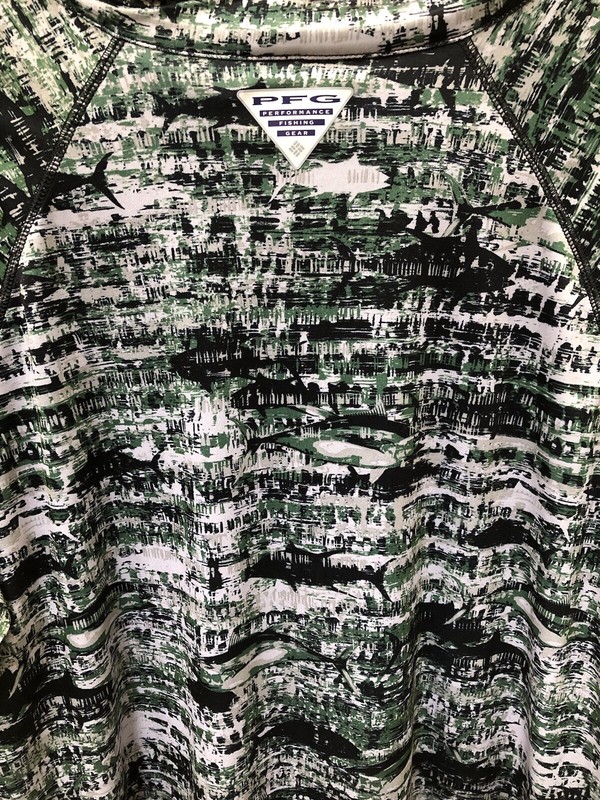 COLUMBIA PFG 1/4 Zip Digital Camo L/S Pullover OmniShade Fish Shirt Men's L gallery
