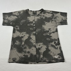 Nike T-Shirt Mens Dri-FIT All Over Print Short Sleeve Yoga Top Tie Dye Gray Sz M