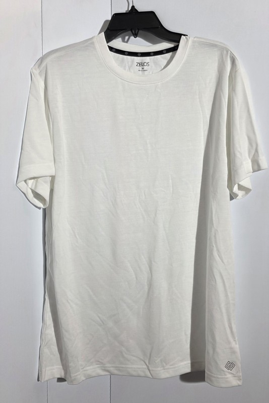 Zelos Men's White Short Sleeve Crew Neck Athletic T-Shirt Size Medium gallery