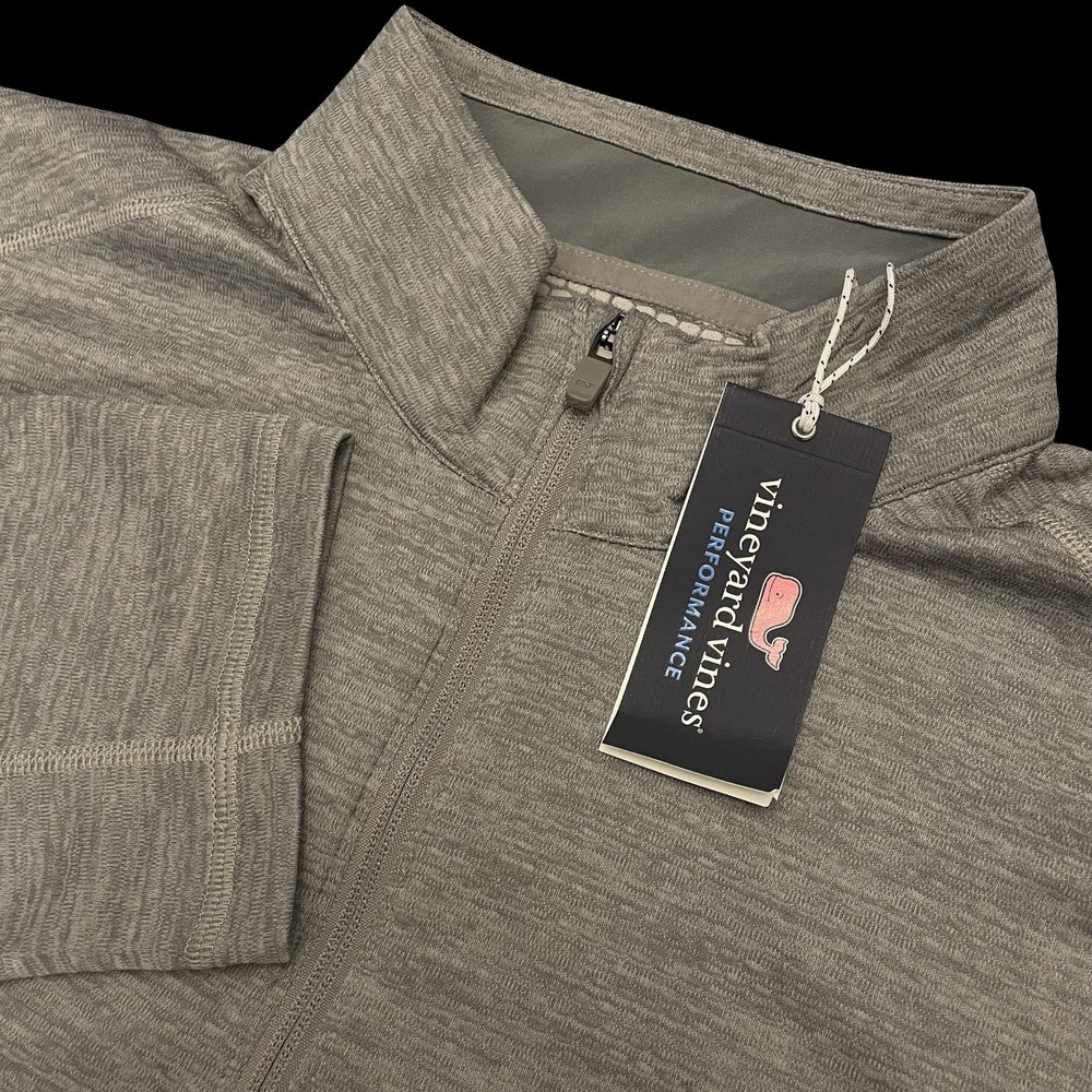 Vineyard Vines Blank Sankaty Quarter Zip Performance Men's 2XL Grey Stretch