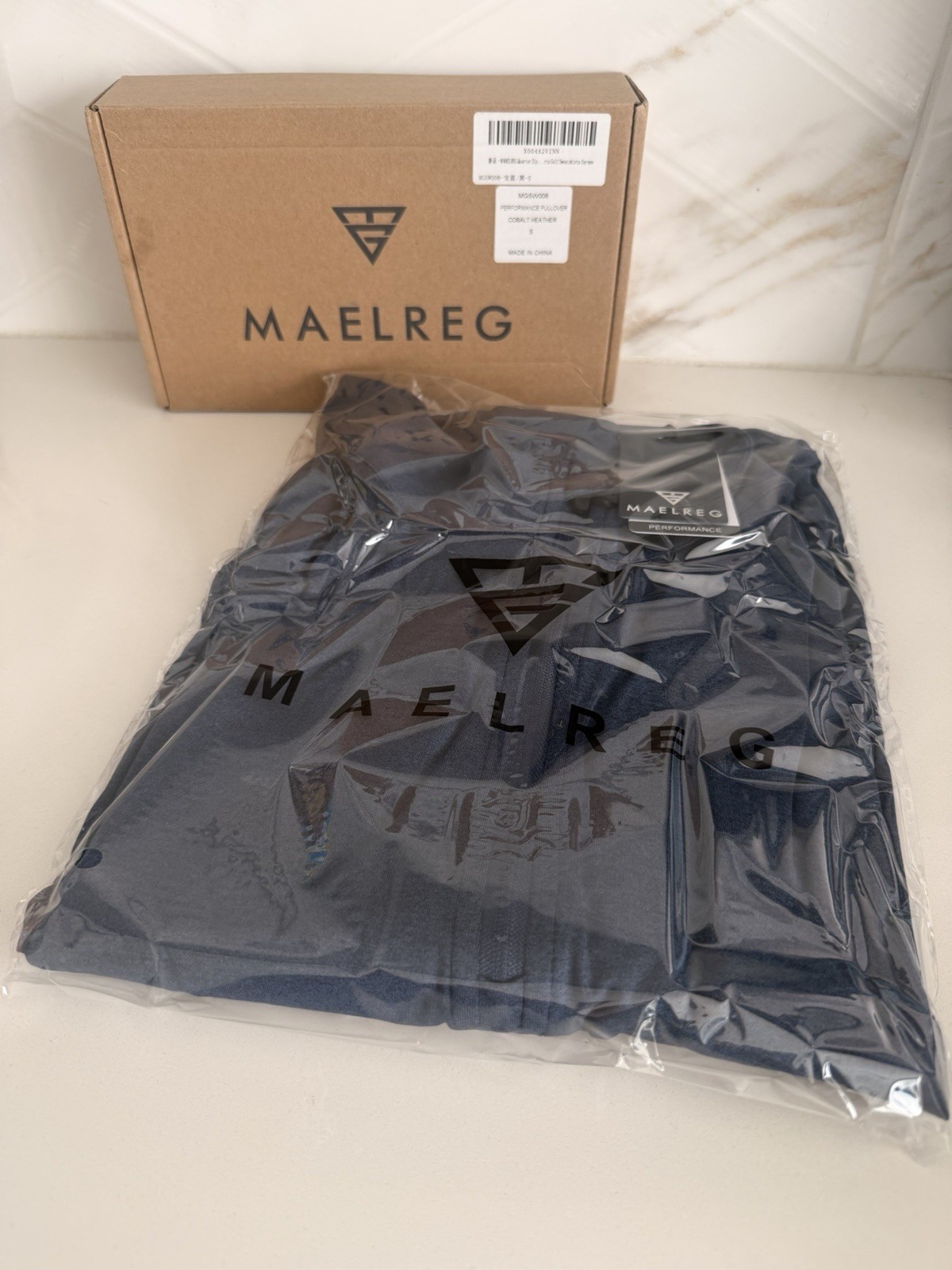 M MAELREG Quarter Zip Pullover Men Moisture Wicking Performance Blue Small gallery