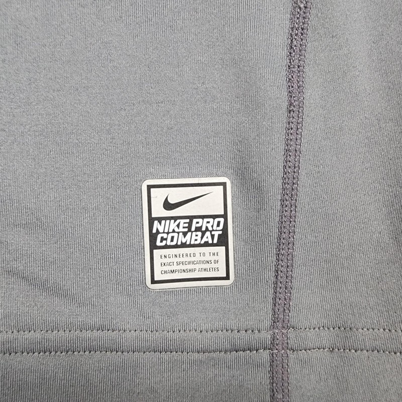 Nike Pro Combat Shirt Mens M Gray Dri-FIT Mock Neck Long Sleeve Athletic gallery