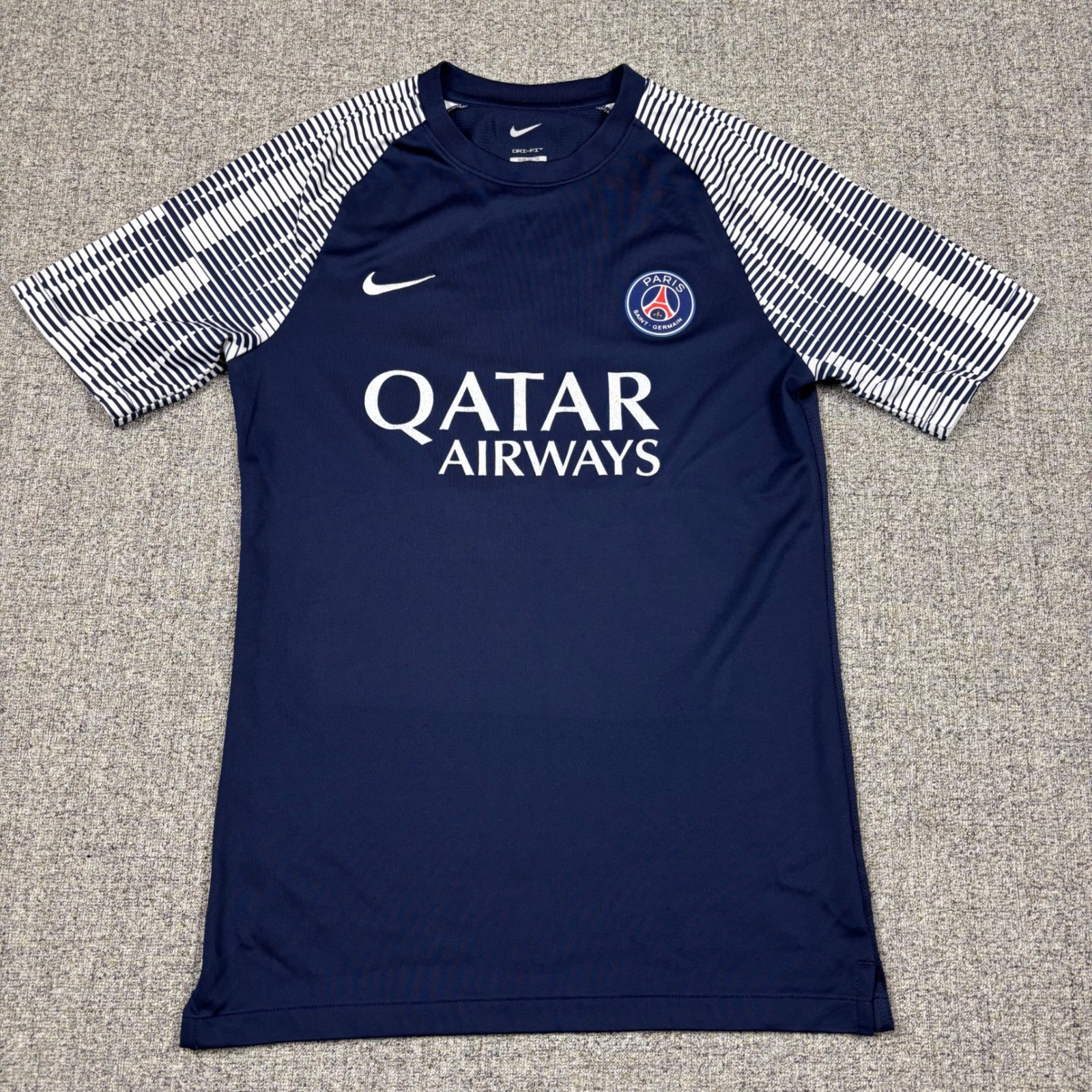 Nike PSG Paris Saint-Germain Training Jersey Navy Blue Striped Slim Fit Mens S gallery
