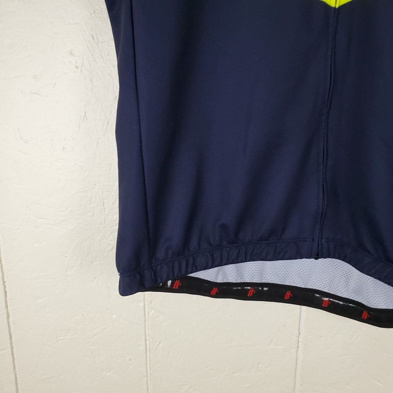 Hincapie Cycling Shirt Mens Large Blue Mock Neck Short Sleeve Logo Pocket gallery