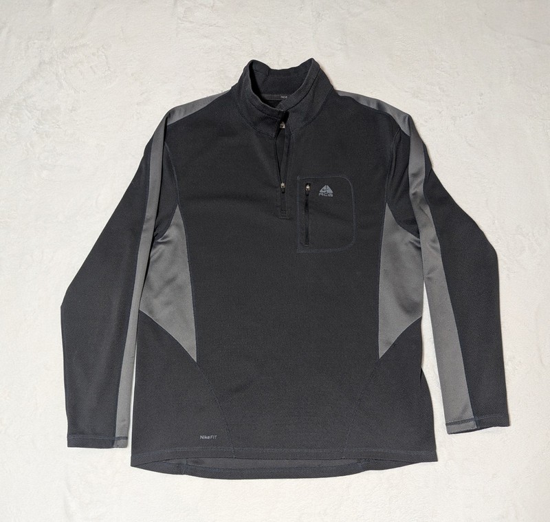 Nike ACG 1/4 Zip Pullover Mens Size XL Chest Pocket Two Tone Gray gallery