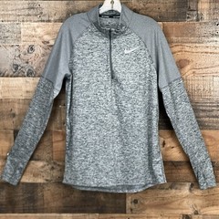 Nike Dri-Fit Element 1/4 Zip Running Shirt Mens Medium Gray Pullover Lightweight