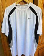 Reebok Men’s 2XL Colorblock Mesh T-Shirt White/Black/Gray Crew Neck Athletic