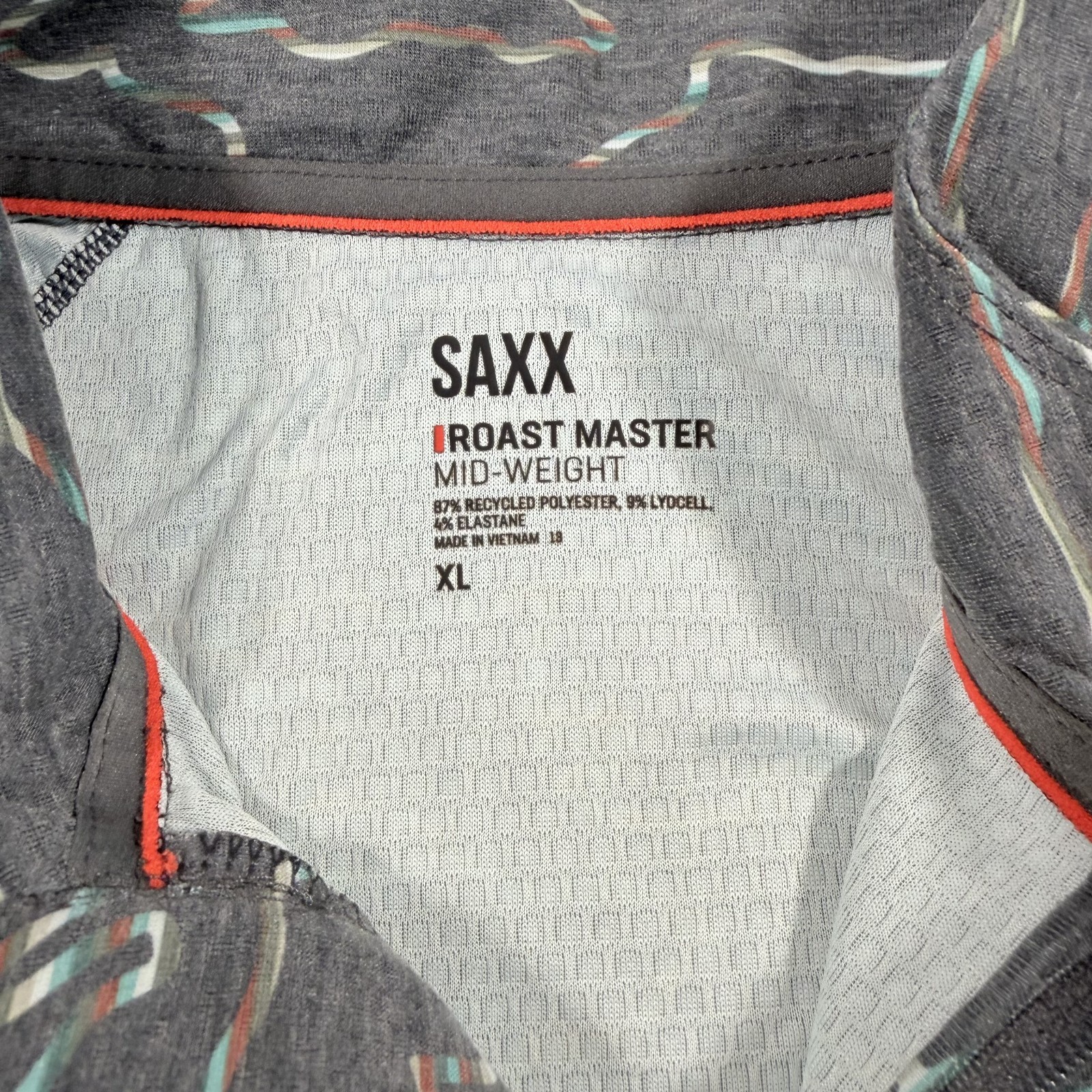 NWT Saxx Mens XL Roast Master 1/2 Zip Base Layer Midweight Slim Fit Long Sleeve gallery