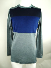 Smartwool Men Thermal Merino Baselayer Colorblock Crew Top Blue Medium 16353-M02