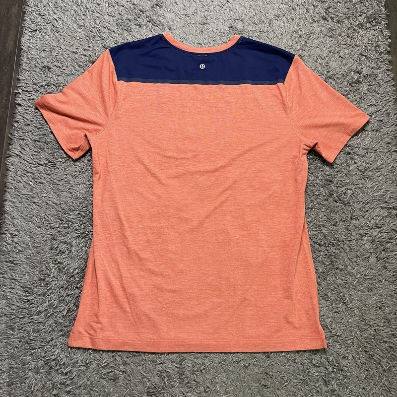 Lululemon Shirt Mens Medium Orange Blue Two Toned Casual Activewear gallery
