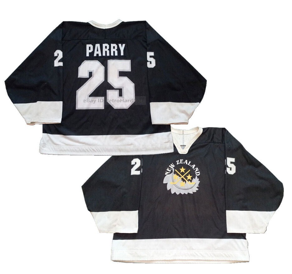 Throwback Parry #25 Team New Zealand Hockey Jersey Embroidered Custom Names gallery