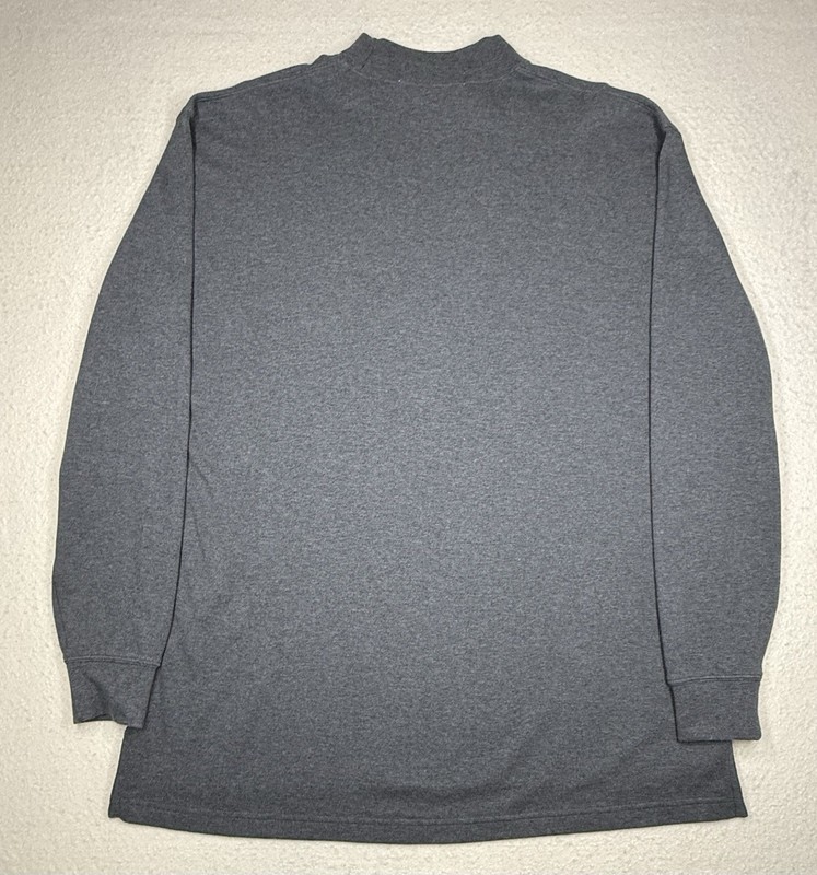 Fairway & Greene Men’s Grey Long Sleeve Mock Neck Pima Golf Shirt XL gallery
