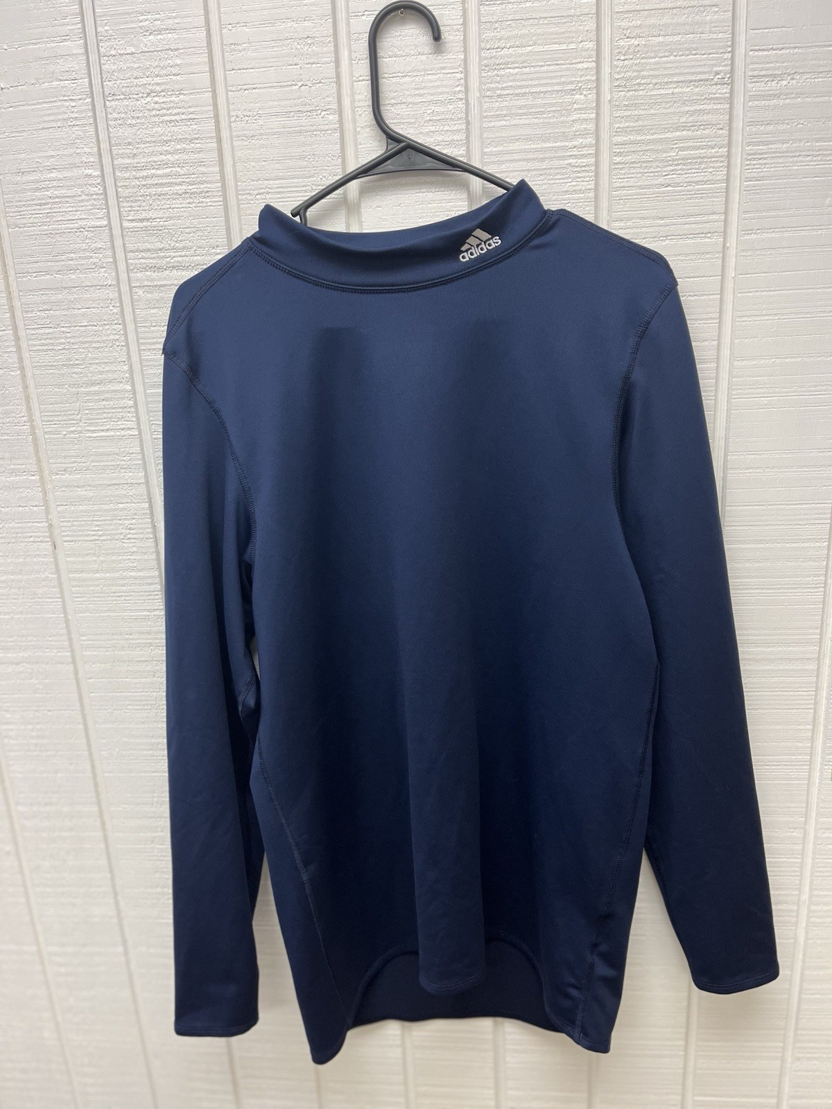 Adidas Men’s 2XL Compression Turtleneck LS Navy Blue Climawarm Activewear Shirt gallery
