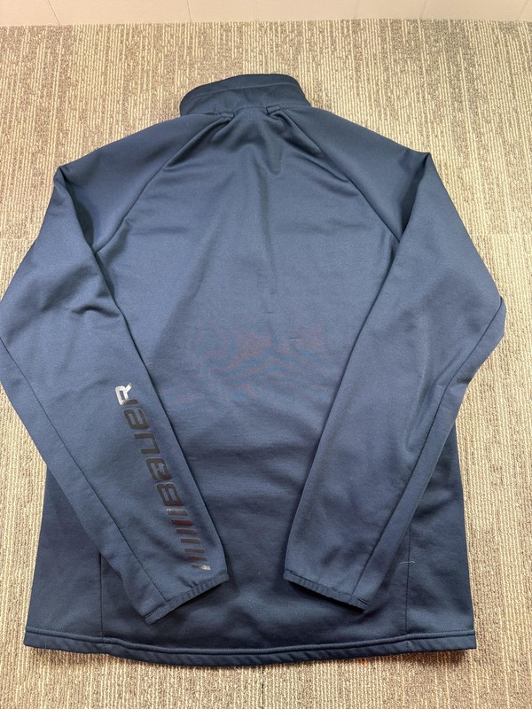 Bauer Pullover Mens Medium Blue Quarter Zip Long Sleeve Hockey Training Top gallery