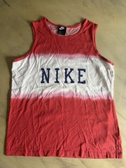 Nike Men’s Sleeveless Cut Off Tank Top Large Red And White 10147