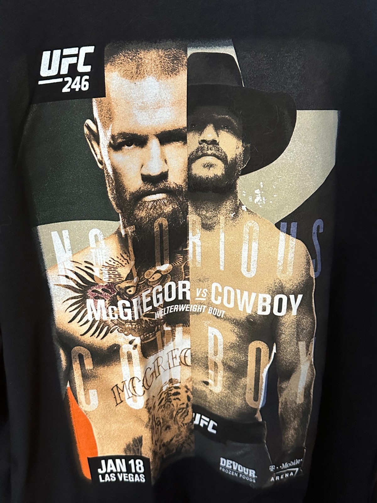 UFC 246 McGregor vs Cowboy Cerrone Official Event T-Shirt 2XL Black NWT 2020 gallery