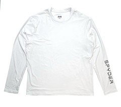 SPYDER Men’s Loungewear Dry Fit T-Shirt Shirt Medium White Long Sleeve Stretch