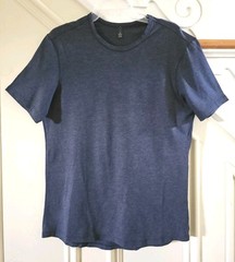 Lululemon Men’s 5 Year Basic Tee Heathered Nautical Navy Pima Cotton Sz L Large