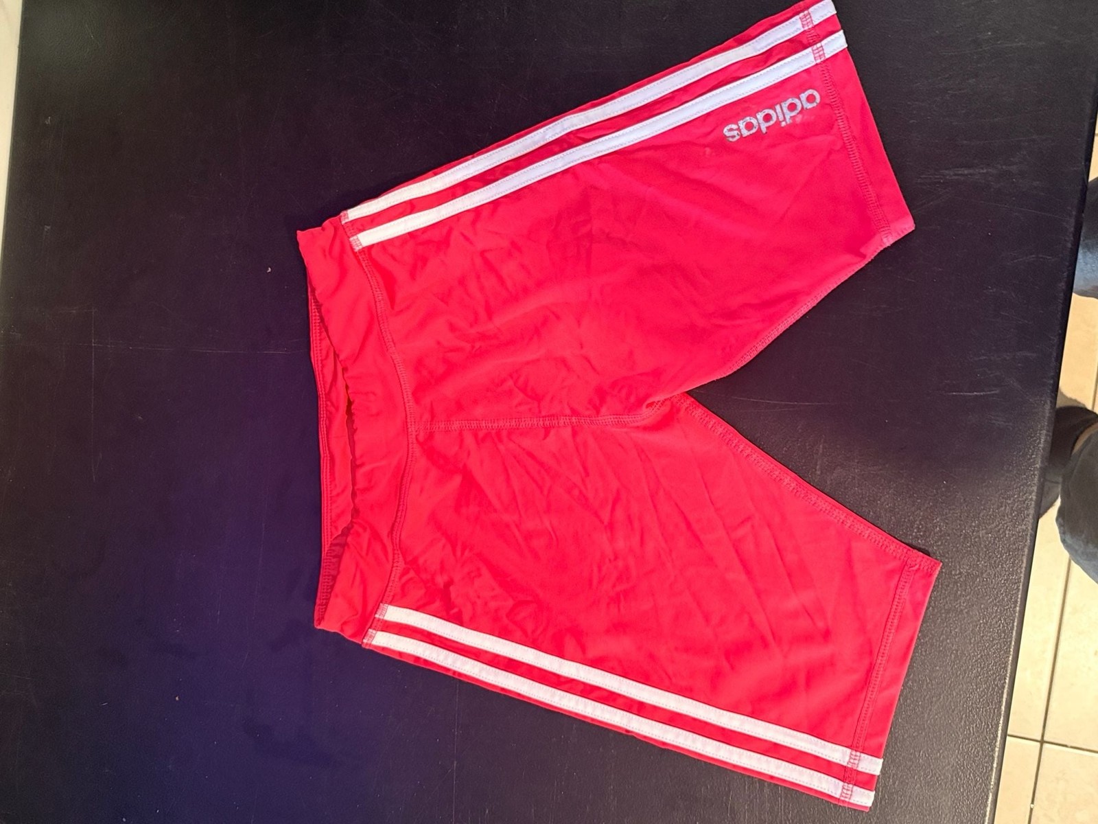 Adidas Youth Boys 3-Stripe Climalite Compression Biker Shorts Red gallery