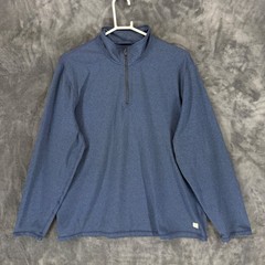 Marine Layer Weekend Sport Mens XL Quarter Zip Pullover Heather Navy Fox Sports