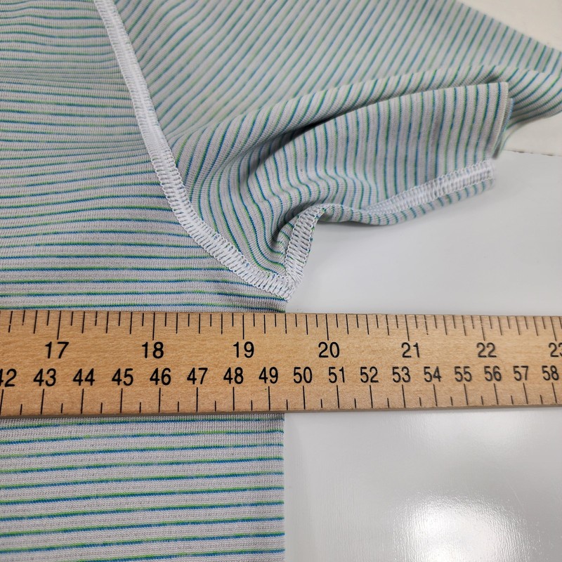 Lululemon Shirt Mens Medium Blue Green Stripe Hamptons Skull Athletic Tee Top gallery
