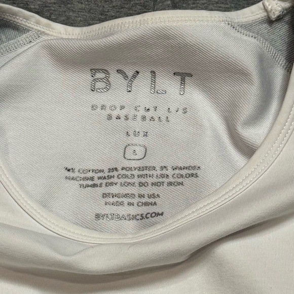 Bylt Basics Drop Cut Lux Long Sleeve Baseball Grey White Athletic Comfort L gallery