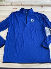NWT Men’s Duke Quarter Zip Pullover Royal Blue & White XL SI24