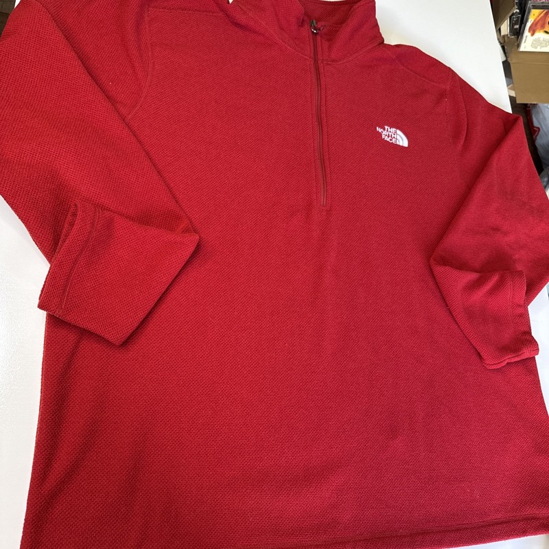 THE NORTH FACE 1/4 Zip Fleece Pullover Red SZ XXL Waffle Knit gallery