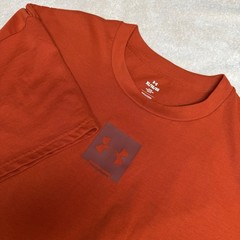 Under Armour Heavyweight Oversized Box Logo Mens Short Sleeve T Shirt XL Orange