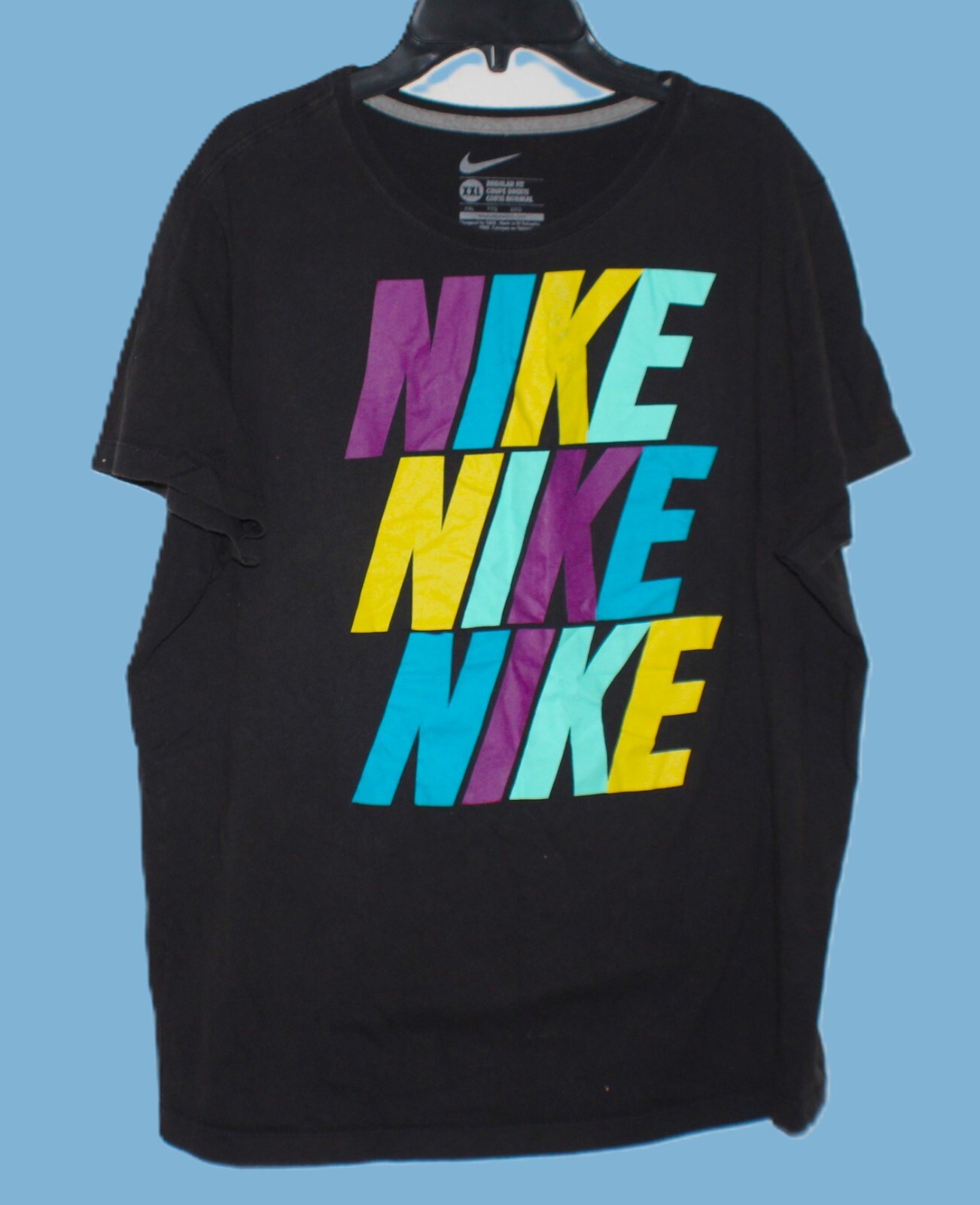 NIKE Men's Colorful Logo Regular-FIT Short Sleeve T-Shirt - XXL Triple Logo gallery