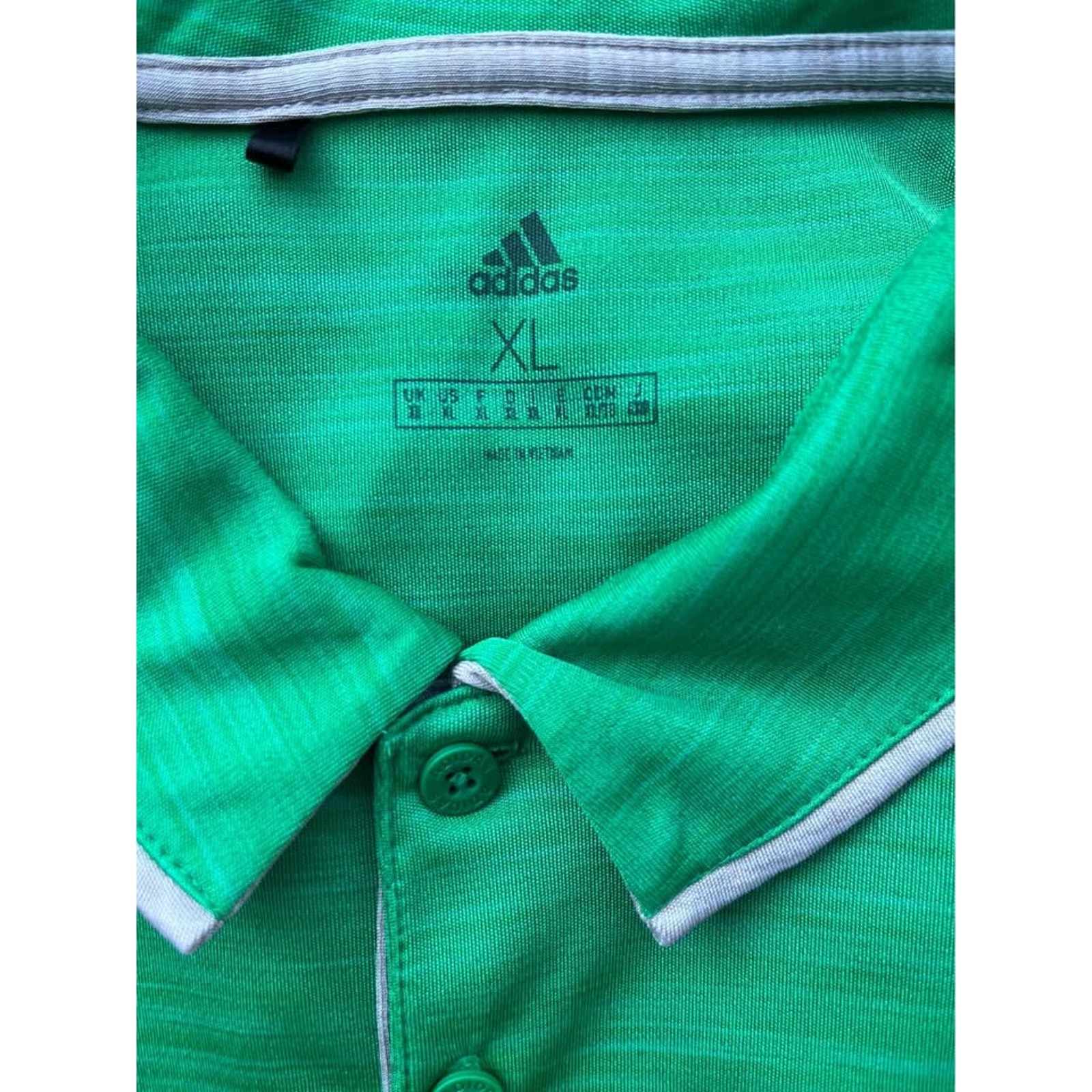 Adidas Mens Green and Gray Colorblock Heathered Golf / Athletic Polo : Size XL gallery