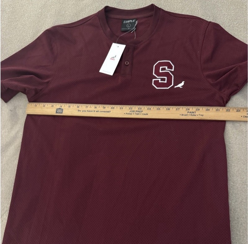 Staple Pigeon Maroon Pullover Baseball Jersey Men's Men Size Large NWT gallery