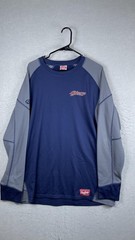 Rawlings Glory Shirt Mens XL Blue Gray Long Sleeve Raglan Baseball Jersey Top