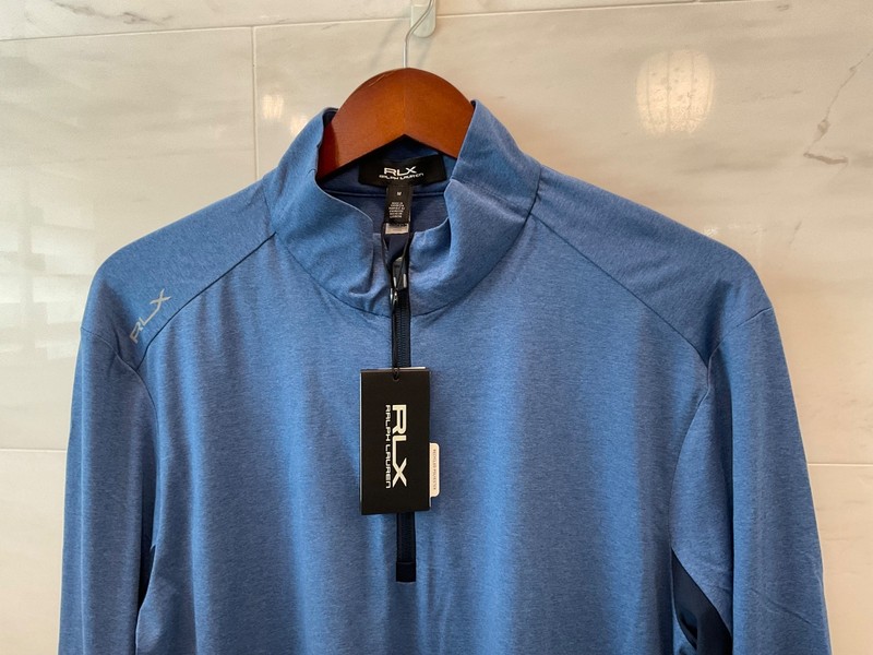 RLX Ralph Lauren Heather Blue 1/4 Zip Performance Pullover Shirt size MEDIUM S63 gallery