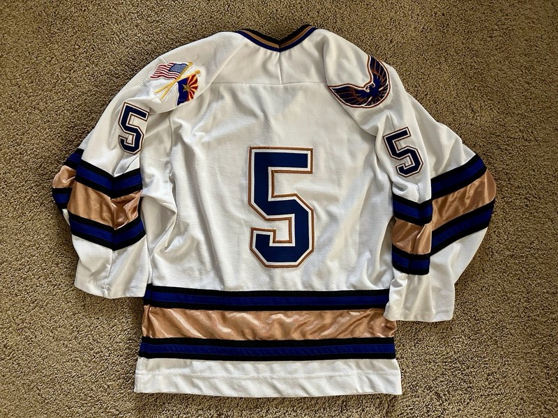 Fits XS - Dangle Pro Phoenix Firebirds Vintage Hockey Jersey White Embroidered gallery