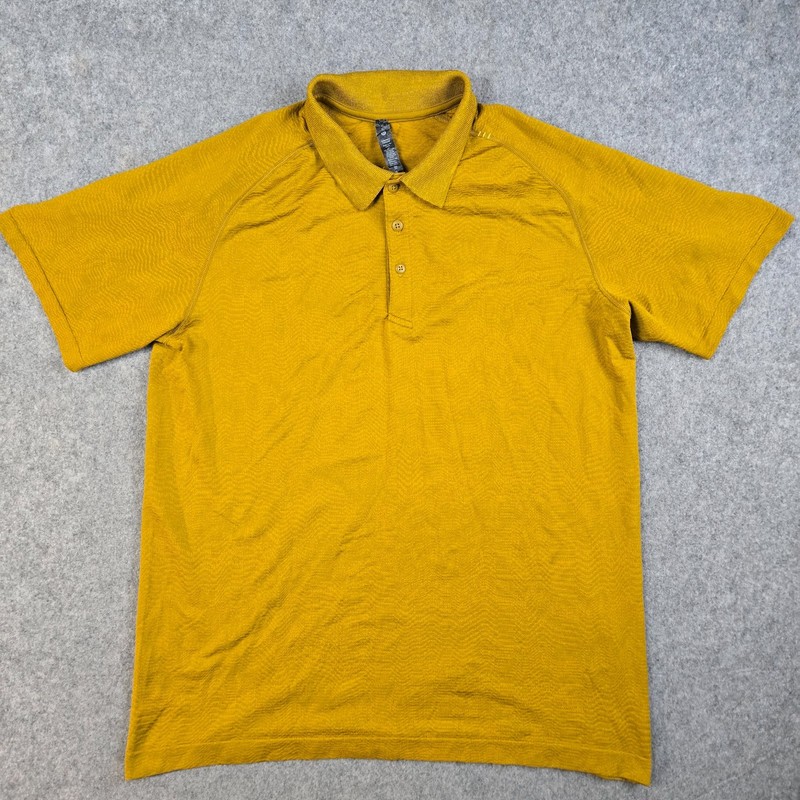 Lululemon Metal Vent Tech Polo 2.0 Mens XL Ripple Wave Gold Spice Athleisure gallery