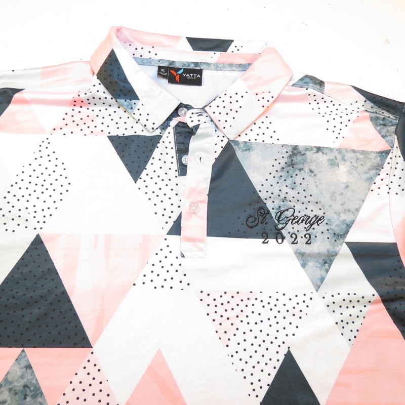 YATTA GOLF ST. GEORGE GEOMETRIC ATHLETIC GOLF POLO SHIRT Mens XL gallery