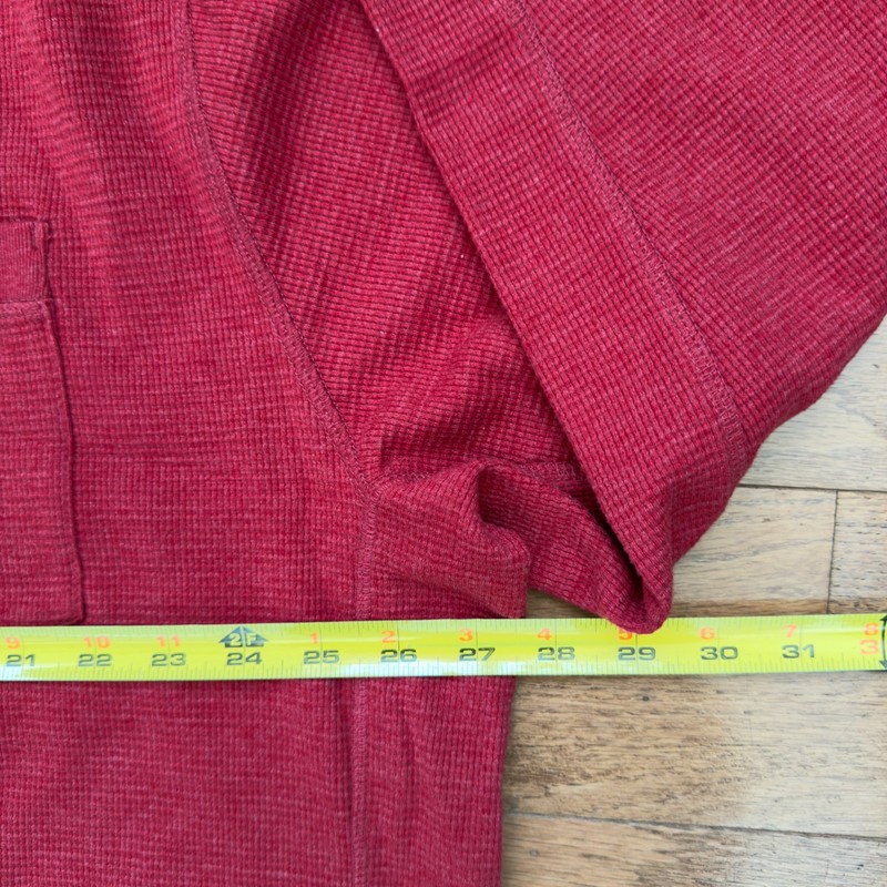 Duluth Trading Mens 2XL Orange Red Long Sleeve Thermal Knit Henley Shirt Holiday gallery