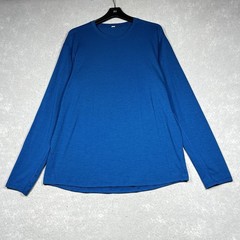 Lululemon Somatic Shirt Mens Large Blue Long Sleeve Reflective Line Activewear