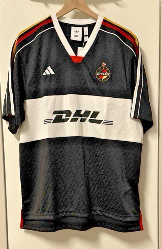 Kith For Adidas Size Large Football DHL Express Jersey Black NWT Soccer gallery
